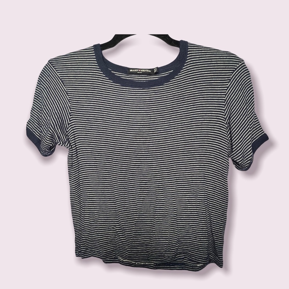 Brandy Melville Striped Short Sleeve Tee One Size